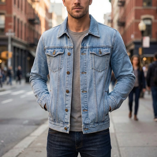 Classic Button-Up Denim Jacket - Darrel