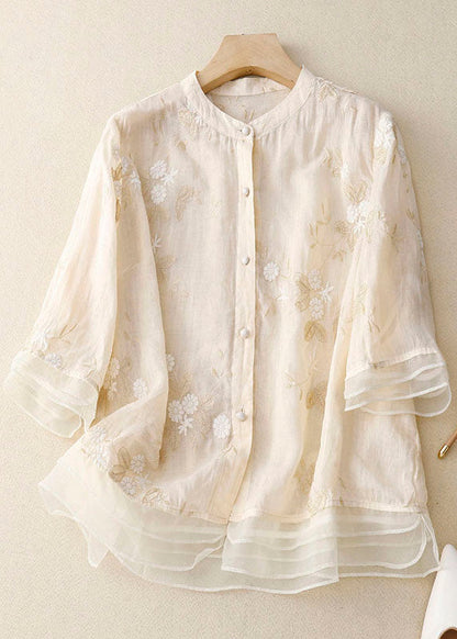 Damen Sommerbluse mit Blumenmuster | Dreiviertelarm