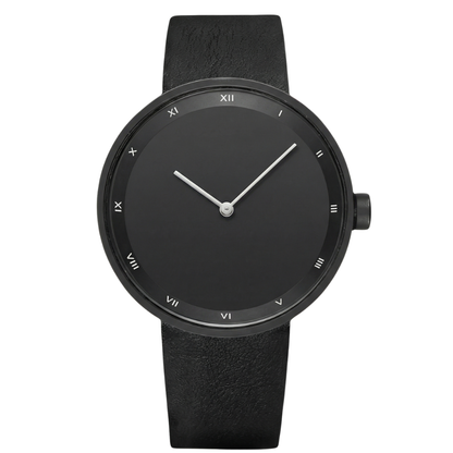Clean Men’s Minimalist Watch With Slim Case And Leather Strap