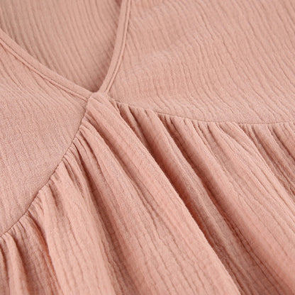Robe Midi Décontractée pour Femme – Robe Ample à Col en V