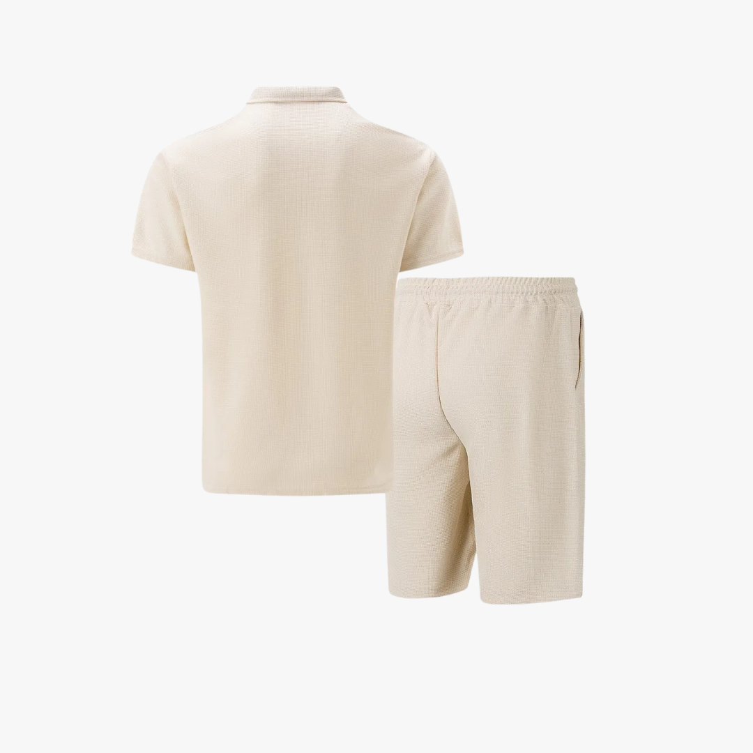 Outliers Zip-Up Polo and Soft Knit Shorts