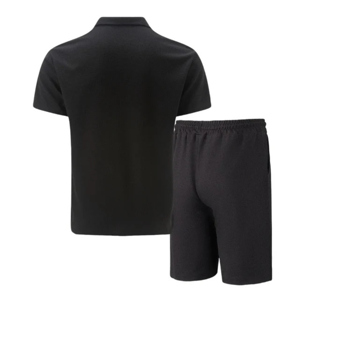 Outliers Zip-Up Polo and Soft Knit Shorts
