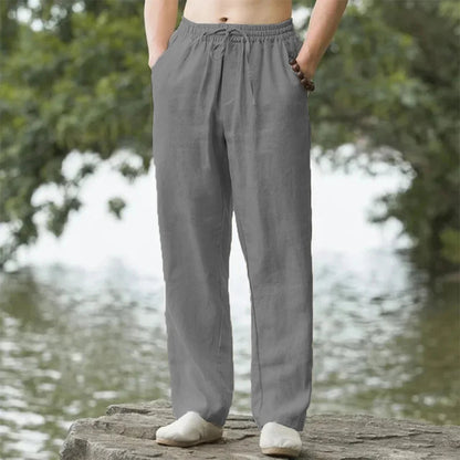 CoastEase | Herren-Leinen Strandhose mit Kordelzug | Bequeme Sommermode für Freizeit und Urlaub 2