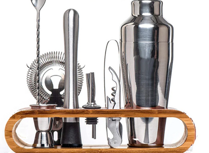 Cocktail shaker set – Premium stainless steel – 10-piece bar tool kit – Elegant home mixology essentials 6