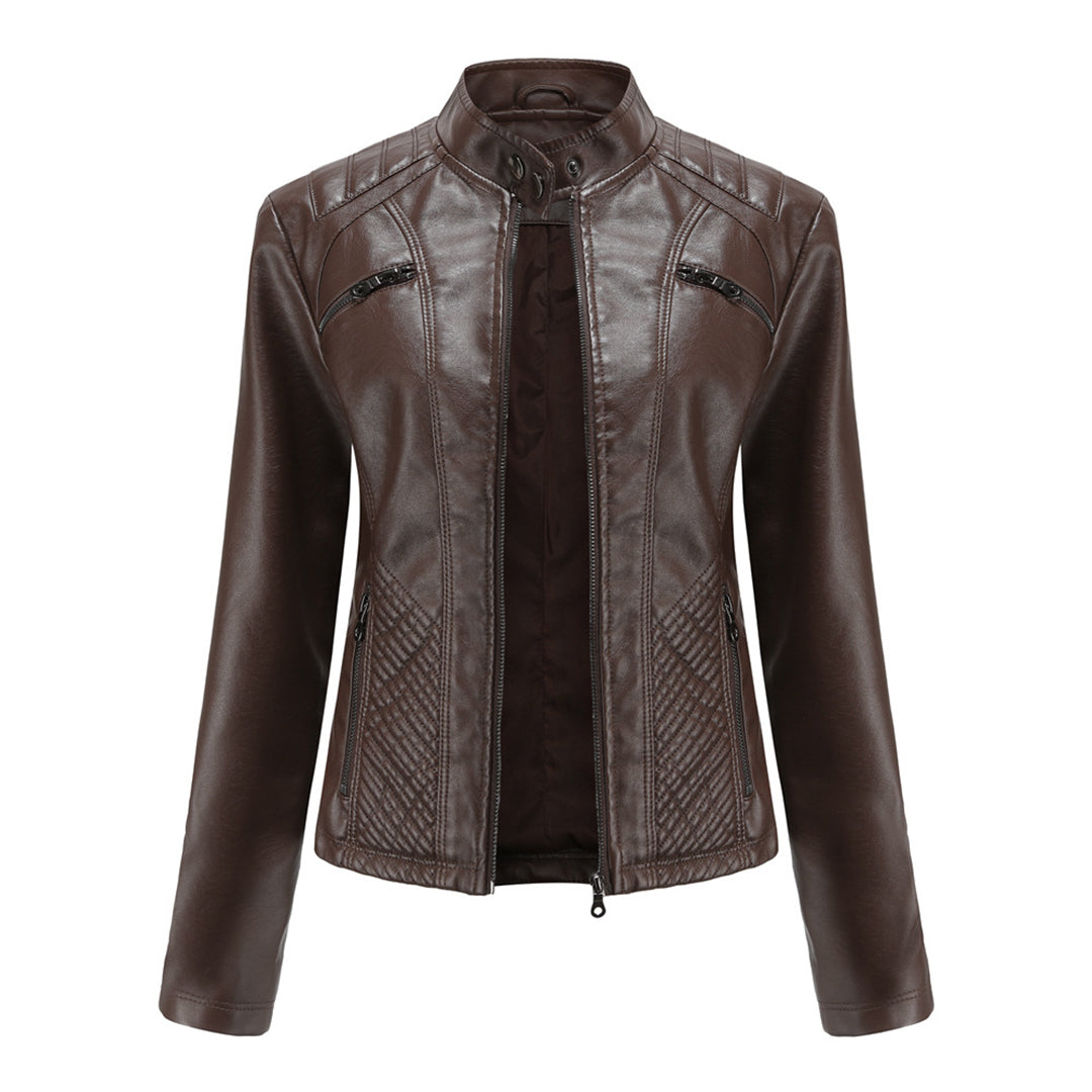 Heather | Women Classic Zip-up Biker jacket