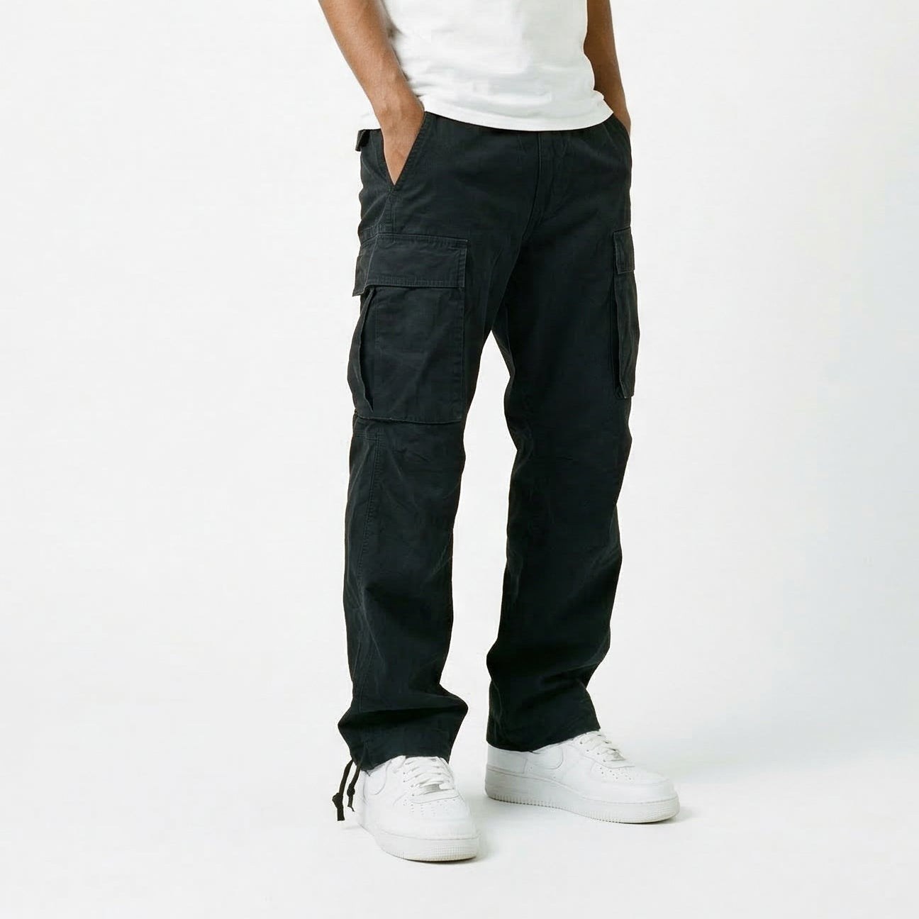 Comfortable Black Cargo Pants for Men