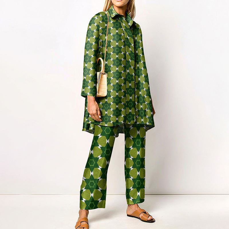 Completo Elegante Stampato Donna | Coordinato due pezzi & Linea fluida slanciante