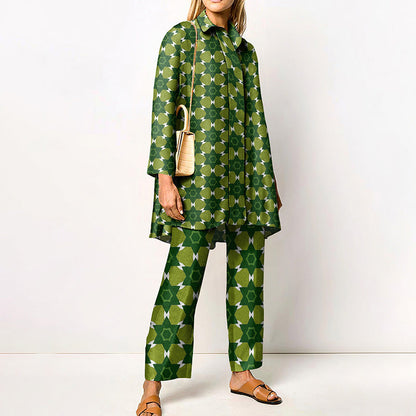 Completo Elegante Stampato Donna | Coordinato due pezzi & Linea fluida slanciante