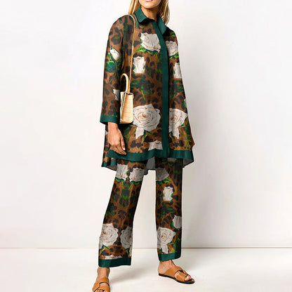 Completo Elegante Stampato Donna | Coordinato due pezzi & Linea fluida slanciante