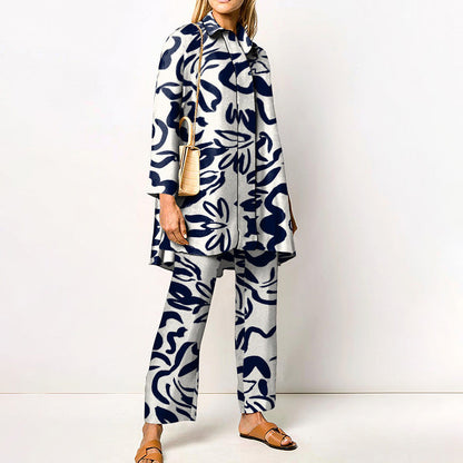 Completo Elegante Stampato Donna | Coordinato due pezzi & Linea fluida slanciante