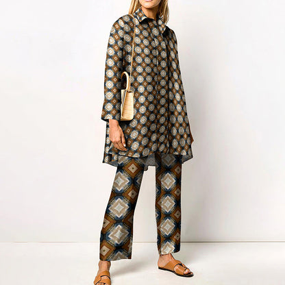 Completo Elegante Stampato Donna | Coordinato due pezzi & Linea fluida slanciante