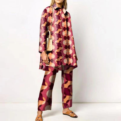 Completo Elegante Stampato Donna | Coordinato due pezzi & Linea fluida slanciante
