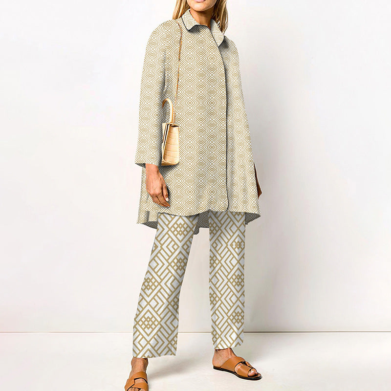 Completo Elegante Stampato Donna | Coordinato due pezzi & Linea fluida slanciante
