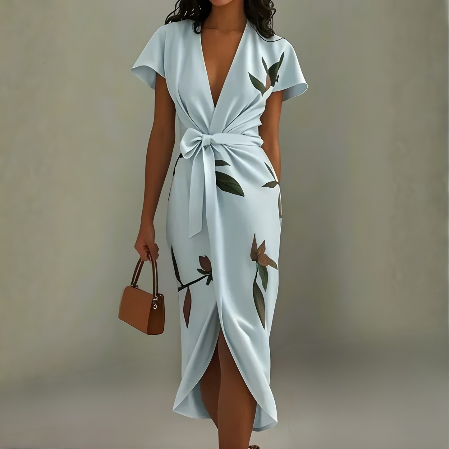 Valeria | Elegant omslagskjole med botanisk print