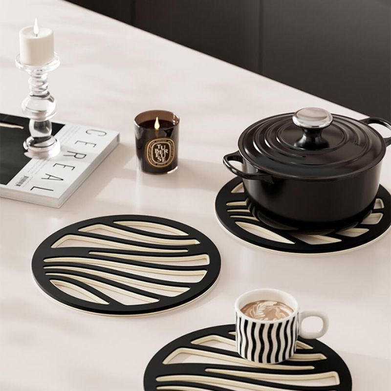 ThermoFlex Onderzetter Set | 6-delig 2-in-1 Design | Hittebestendig tot 120°C | Modern & Ruimtebesparend
