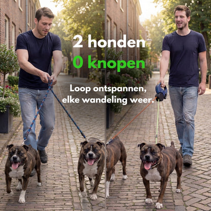 DuoPaws 360 - Dubbele hondenuitlaatriem
