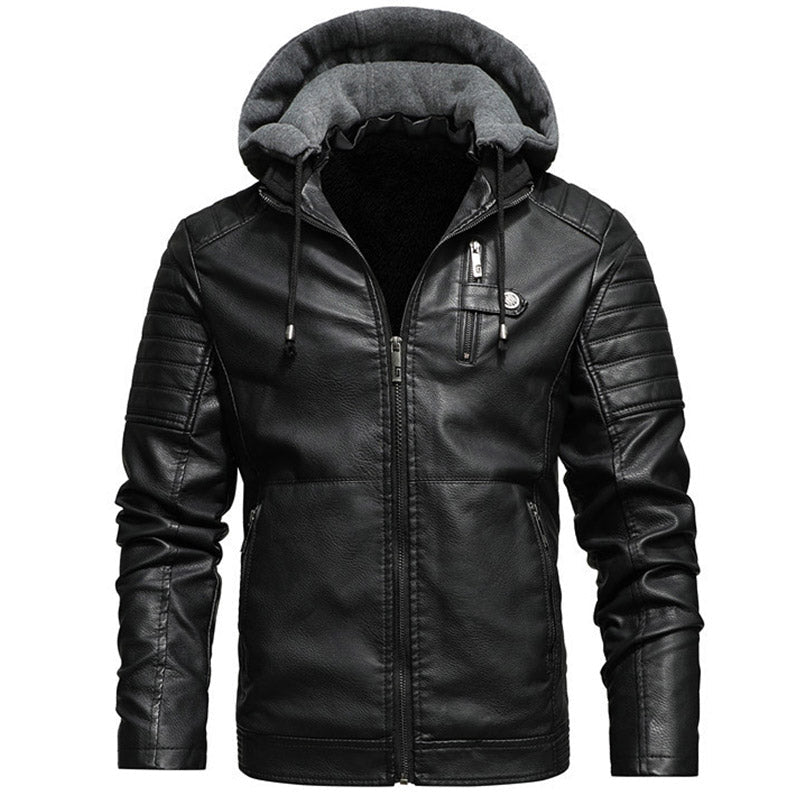 Hooded Leather Jacket