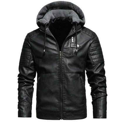 Hooded Leather Jacket