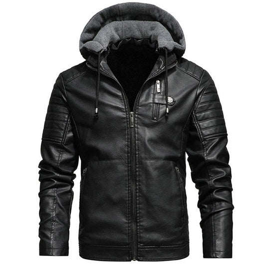 Hooded Leather Jacket