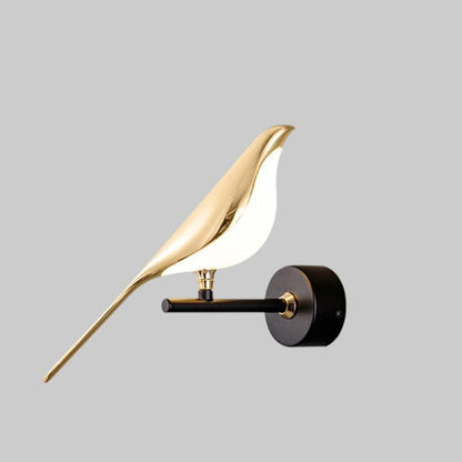 Malo | Moderne Vogel Wandlamp – Luxe Goudkleurig Design met Energiezuinige LED