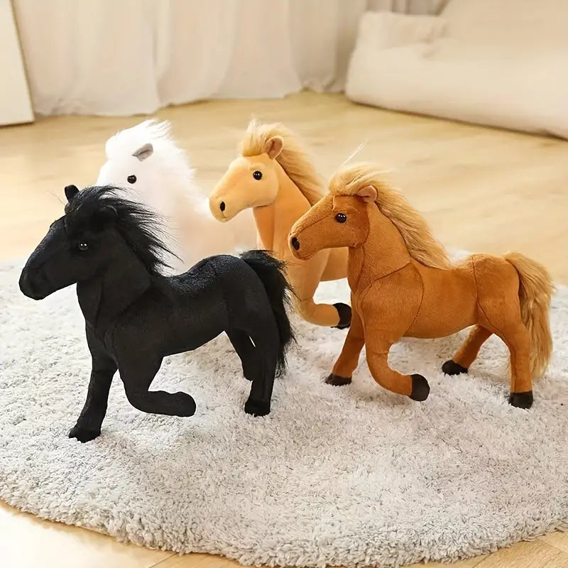 Dzieci Pluszowy Koń Wypchany Zwierzę | Miękka Przytulna Zabawka Konna