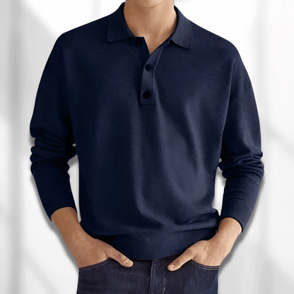 Men’s Long Sleeve Polo Shirt – Stylish Comfortable Breathable Smart Casual Everyday Classic Top