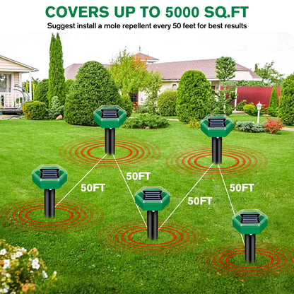 4-Pack Ultrasonic Repellers for Moles