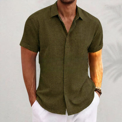 Leinen Herrenhemd mit Retro-Look – Vintaro