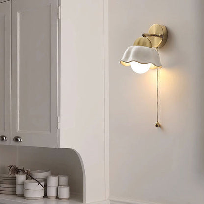 Retro Witte Bloem Wandlamp