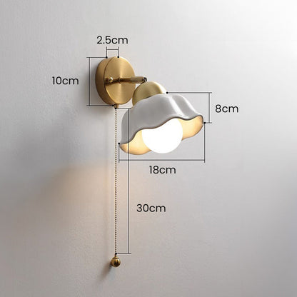 Retro Witte Bloem Wandlamp