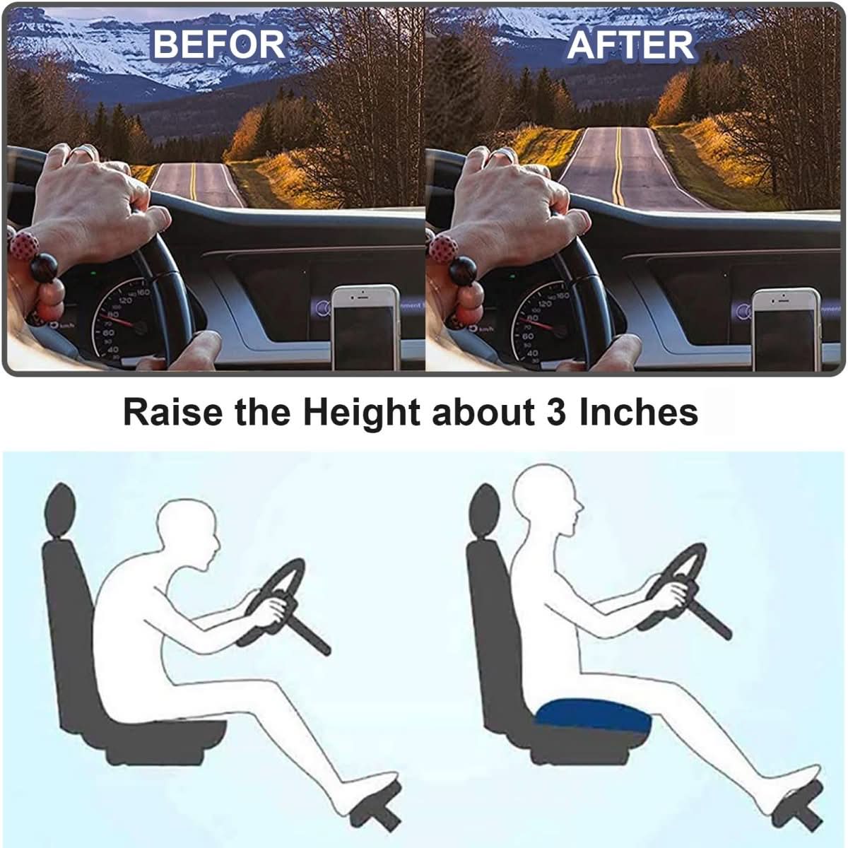 VIEWBOOST – Ergonomisch autostoelkussen voor betere zicht en comfort