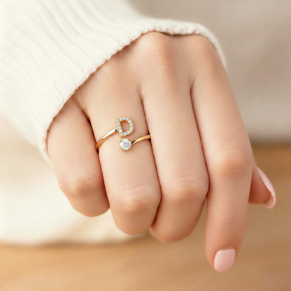 BAGUE AJUSTABLE SIGNATURE AVEC INITIALES