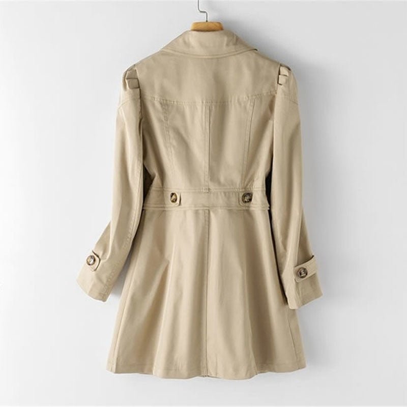 MEELANO Lang Trenchcoat til Kvinder – Klassisk Design & Knaplukning