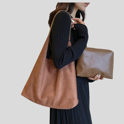 Damen Handtasche mit Tragehenkel - Elegante Handtasche - Breiter Schulterriemen