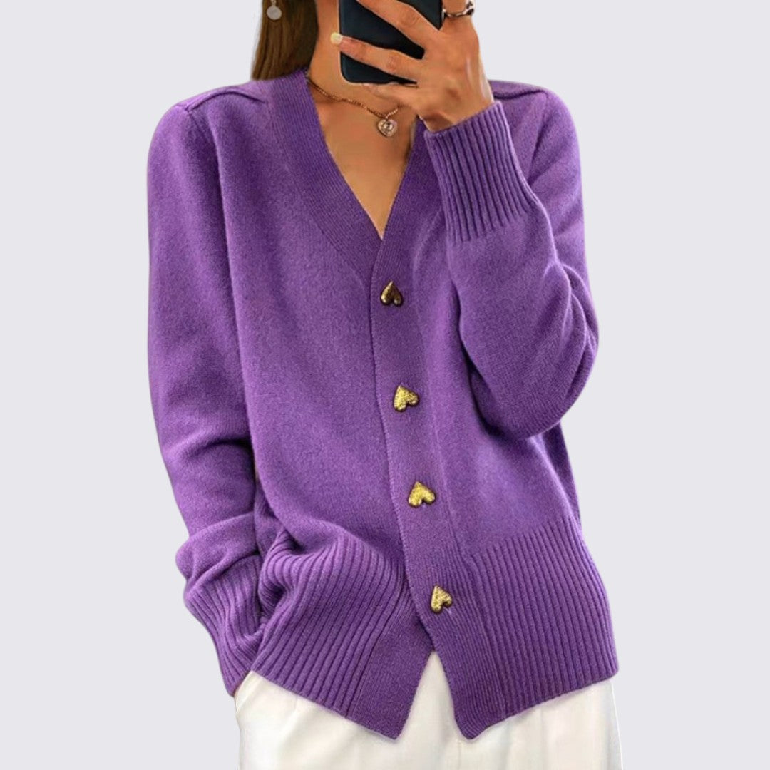 Cardigan femme avec boutonnage – Cardigan en maille – Col en V