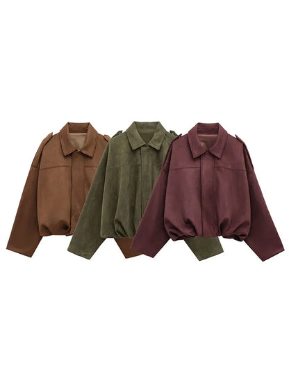 Bomber | jacket made of suede look fabric