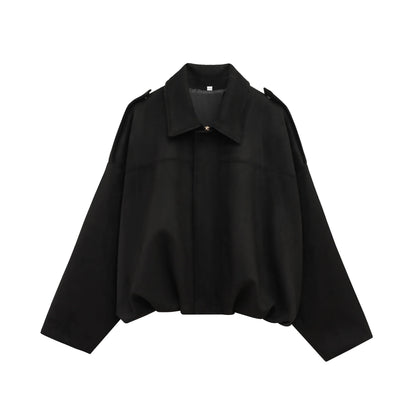 Bomber | jacket made of suede look fabric