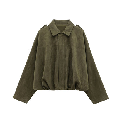 Bomber | jacket made of suede look fabric