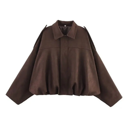 Bomber | jacket made of suede look fabric
