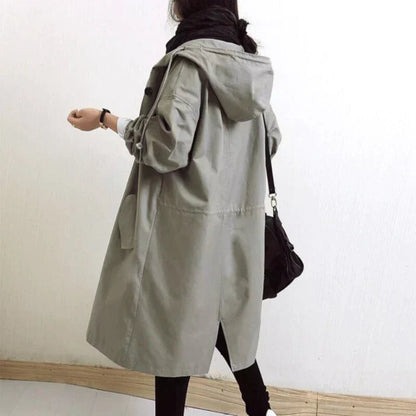 Damen Wasserabweisender Trenchcoat Schwarz - Roborro