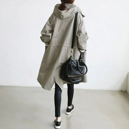 Damen Wasserabweisender Trenchcoat Schwarz - Roborro