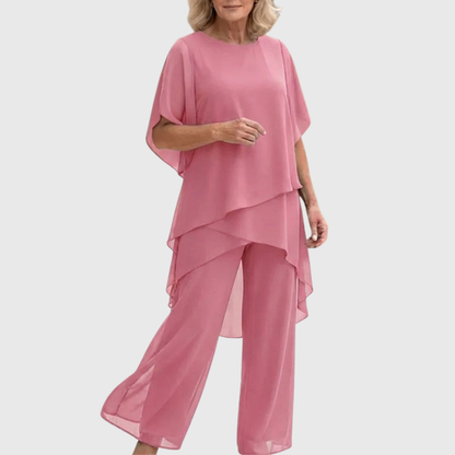 Dames Set | Asymmetrische Drapering & Slank Silhouet