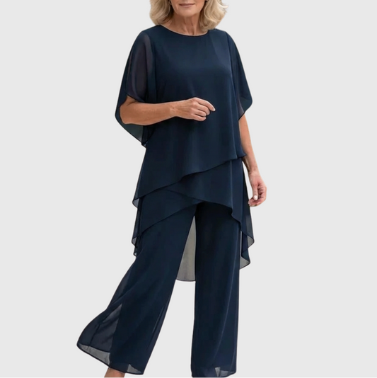 Dames Set | Asymmetrische Drapering & Slank Silhouet