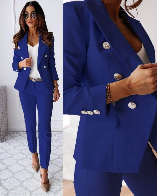 Dames set | Dubbele Knoopsluiting & Strakke Silhouet