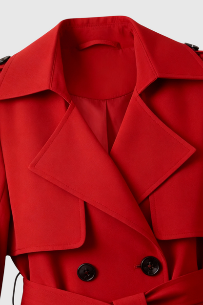 Dames Lange Rood Trenchcoat