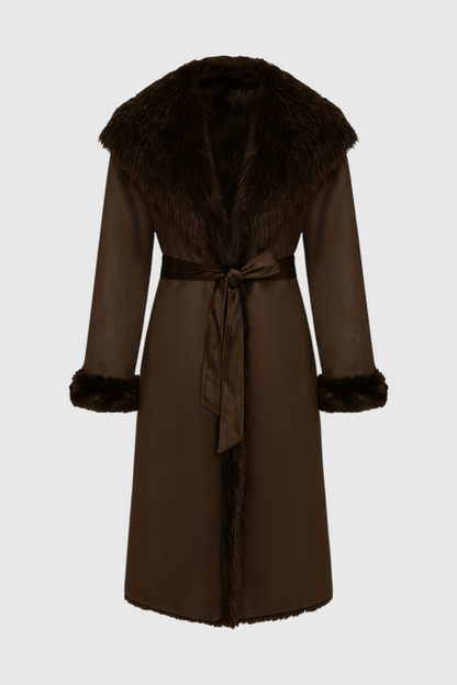 Dames Lange Trenchcoat met Stijlvolle Kraag