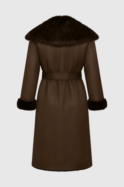 Dames Lange Trenchcoat met Stijlvolle Kraag