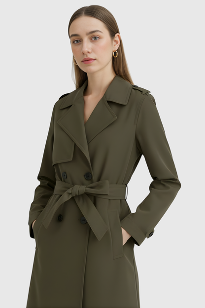 Women's Olive Green Trench Coat | Vanda Liamo