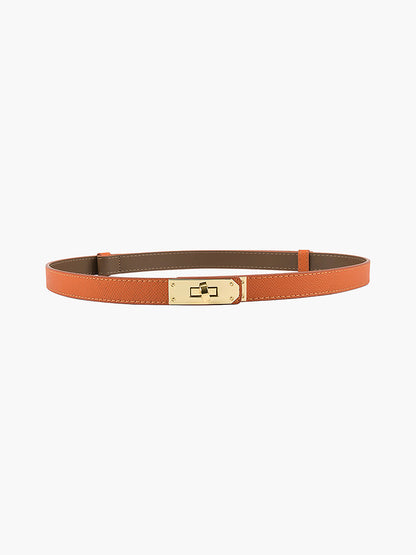 Scarlet – Slim Womens Belt With Gold Buckle Adjustable