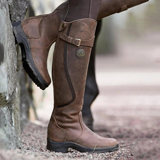 Dames Waterdichte Leren Winter Equestrian Laars met Superieure Isolatie en Duurzaamheid 0
